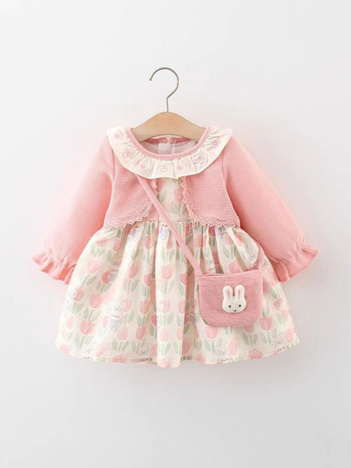 YK Floral Print Fit & Flare Dress
