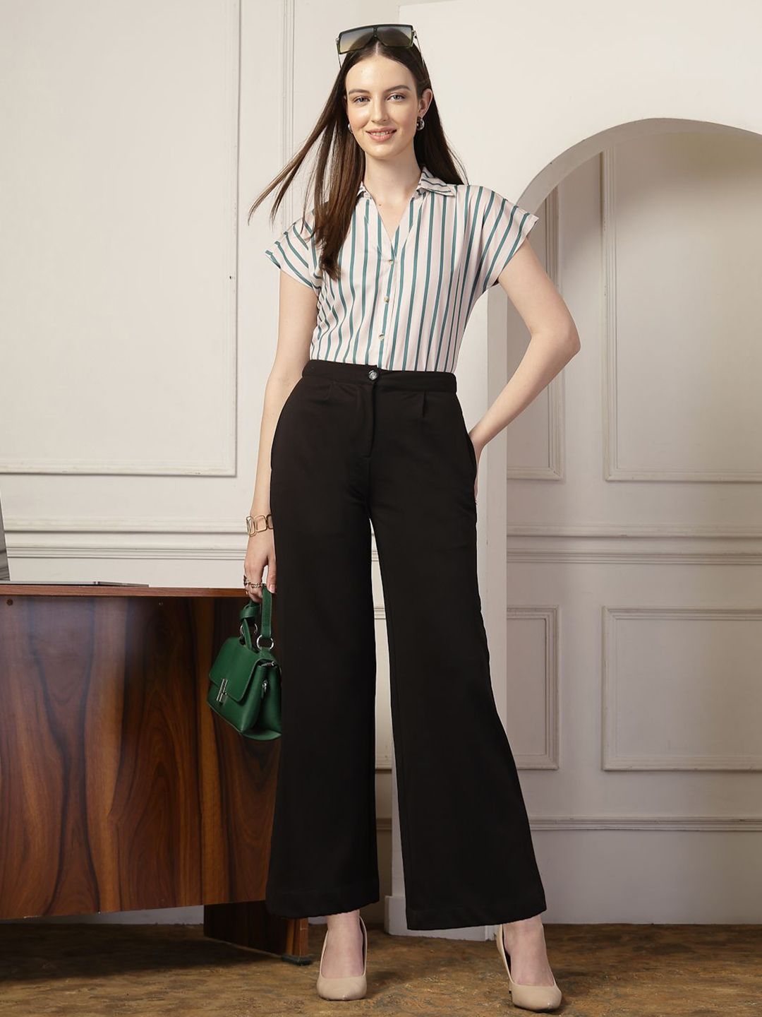 Style Quotient Women Smart Opaque Striped Formal Shirt