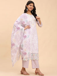 Mamicha Wanita Bercetak Kurta Kapas Tulen Biasa dengan Palazzos & Dengan Dupatta