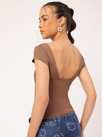 DressBerry Cutie Couture Sweetheart Neck Fitted Top