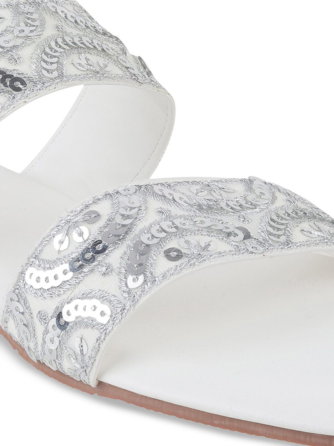 Mochi Women Embelished Open Toe Flats
