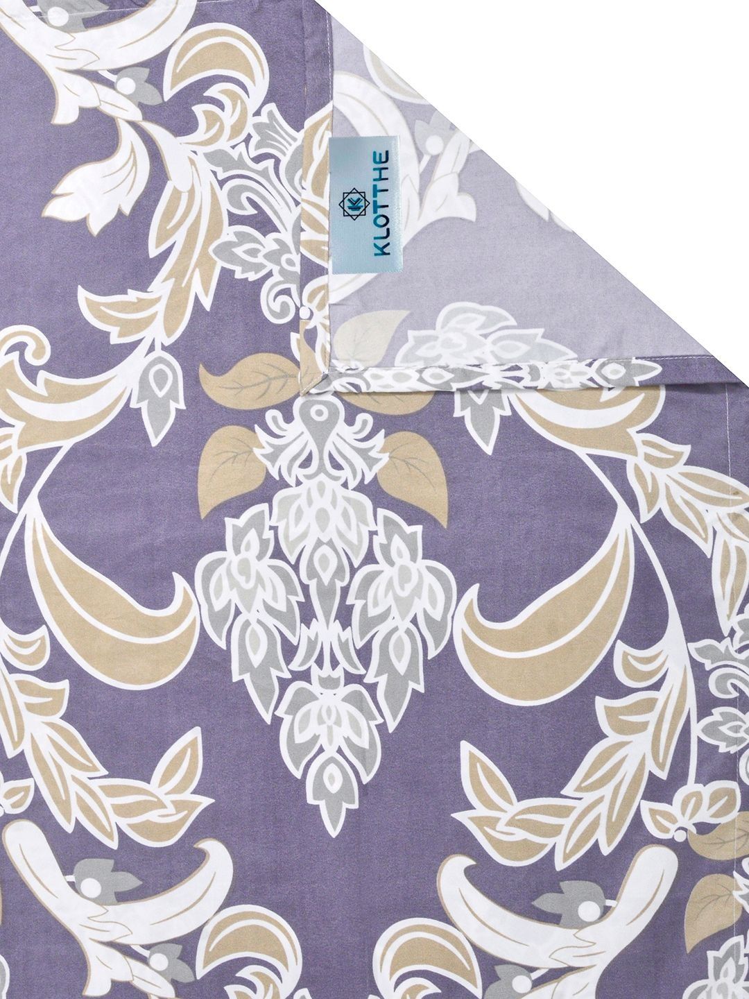 KLOTTHE Purple Floral Printed 300 TC Cadar King