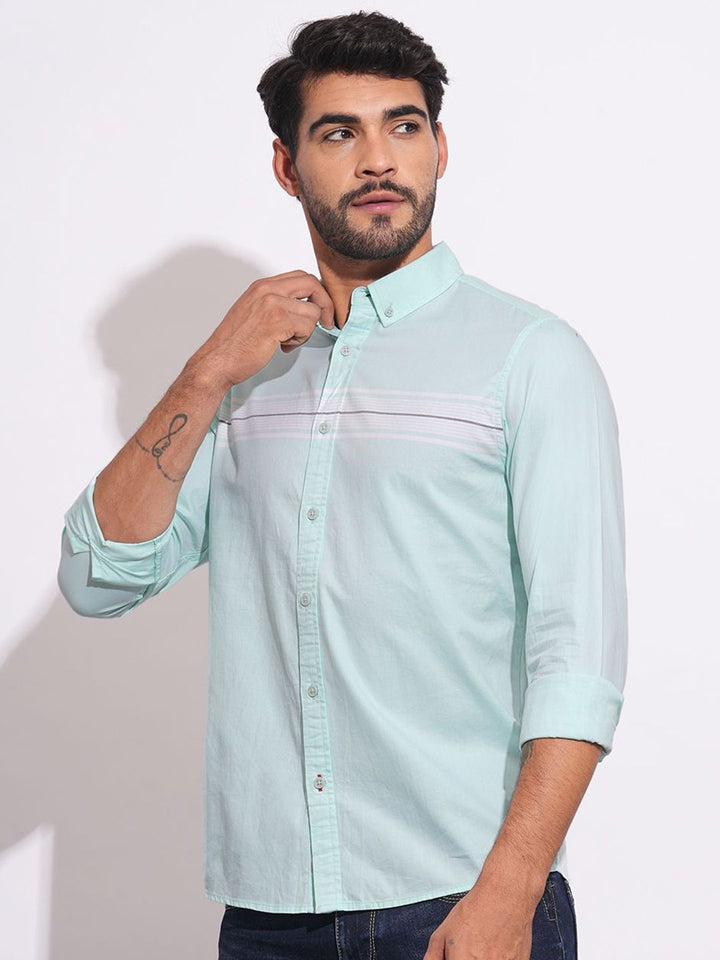 Being Human Men Classic Slim Fit Horizontal Stripes Opaque Striped Casual Shirt