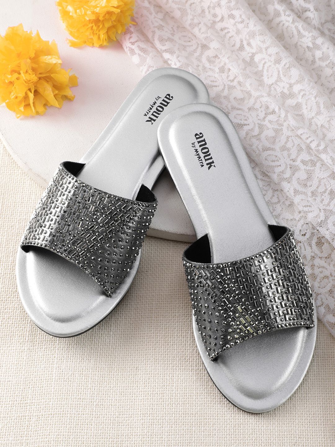 Anouk Women Embellished Open Toe Flats