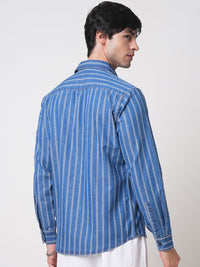 VASTRADO Men Classic Slim Fit Pinstripes Opaque Striped Casual Shirt