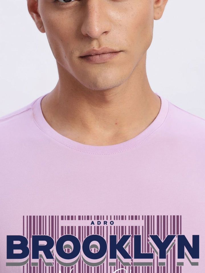 ADRO Typography Printed Round Neck Cotton T-shirt