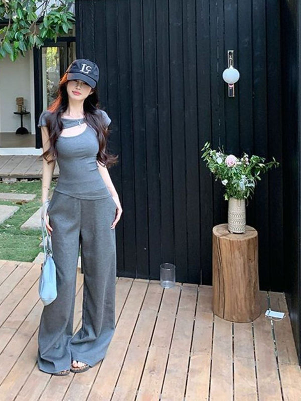 DressBerry Women Round Neck Short Sleeves Cut Out Top