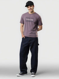 ADRO Men Typography Printed Round Neck Cotton T-shirt