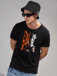 ADRO Men Printed Raw Edge T-shirt
