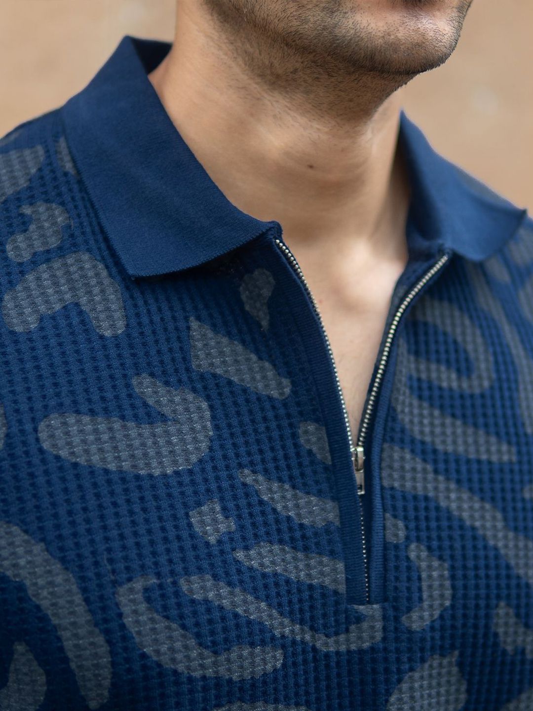 Powerlook SS25 Abstract Printed Polo Collar T-Shirt