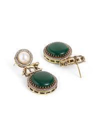 Priyaasi Gold Plated Ad Studded & Pearls Beaded Jewellery Set