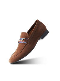 Monkstory Men Round Toe Slip-On Vintage Horsebit Loafers
