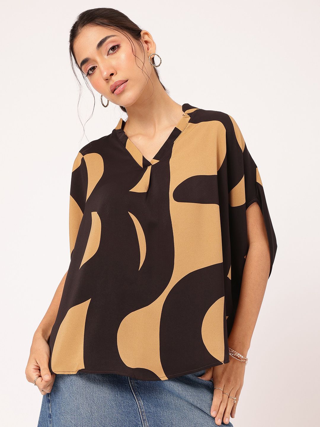 DressBerry Feminine Force Printed A-Line Top