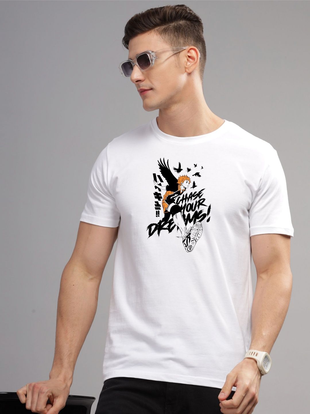 ADRO Men Typography Printed Applique T-shirt
