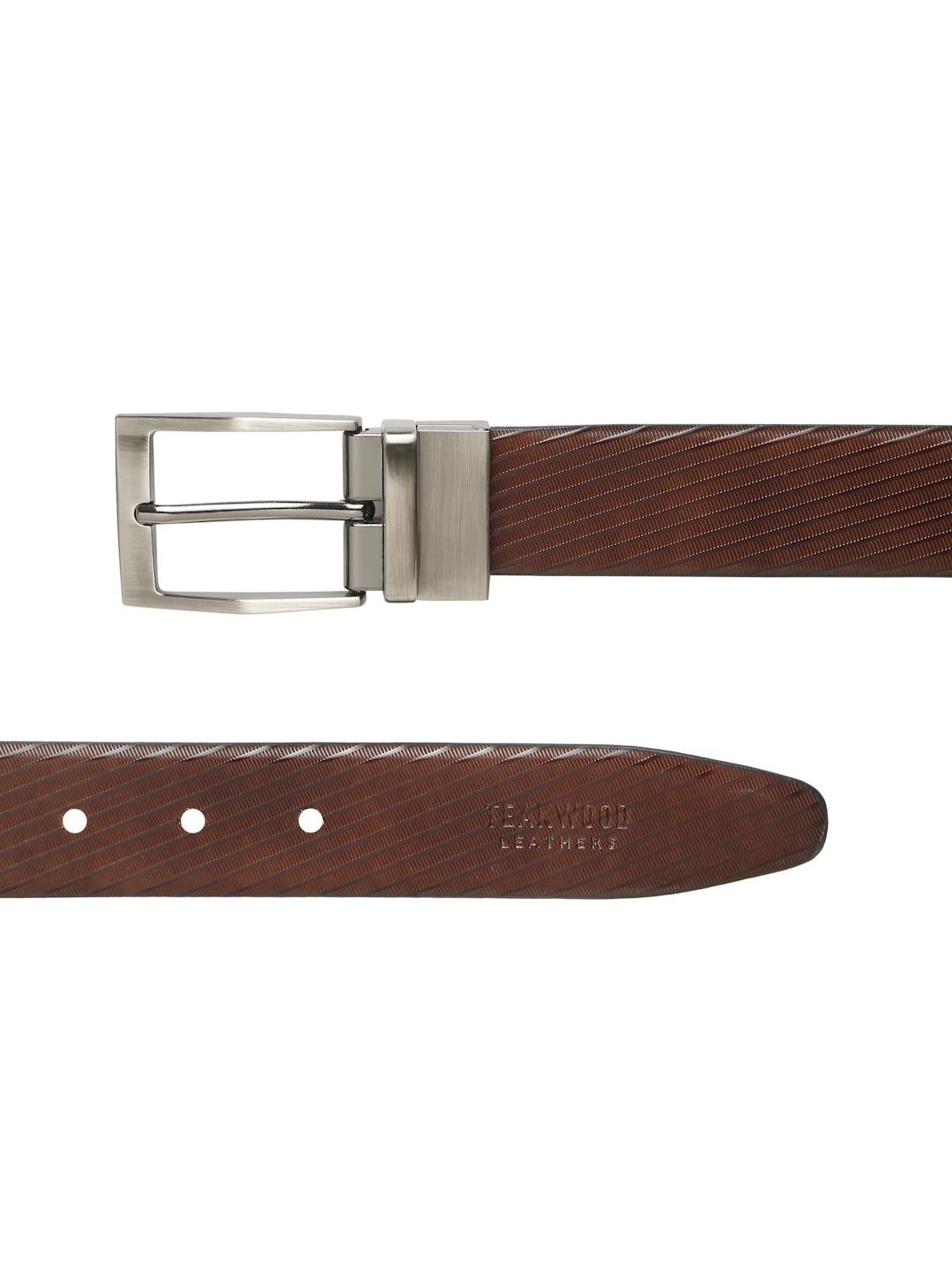 Teakwood Leathers Men Textured Leather Reversible Formal Belt