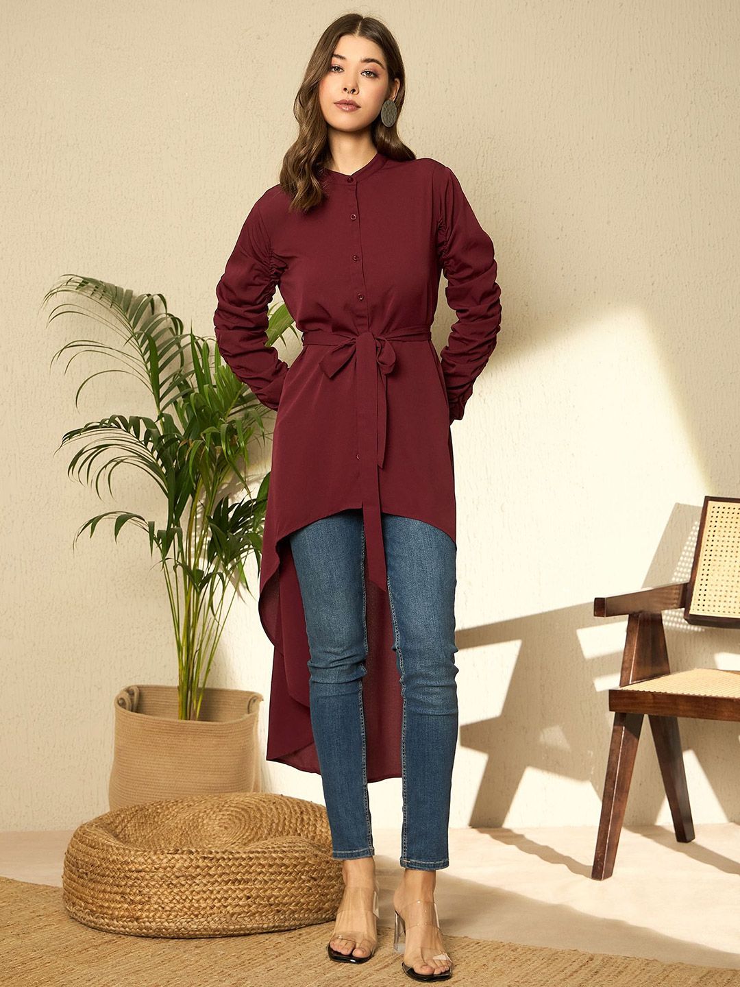 Berrylush Bishop Sleeves High-Low Longline Top