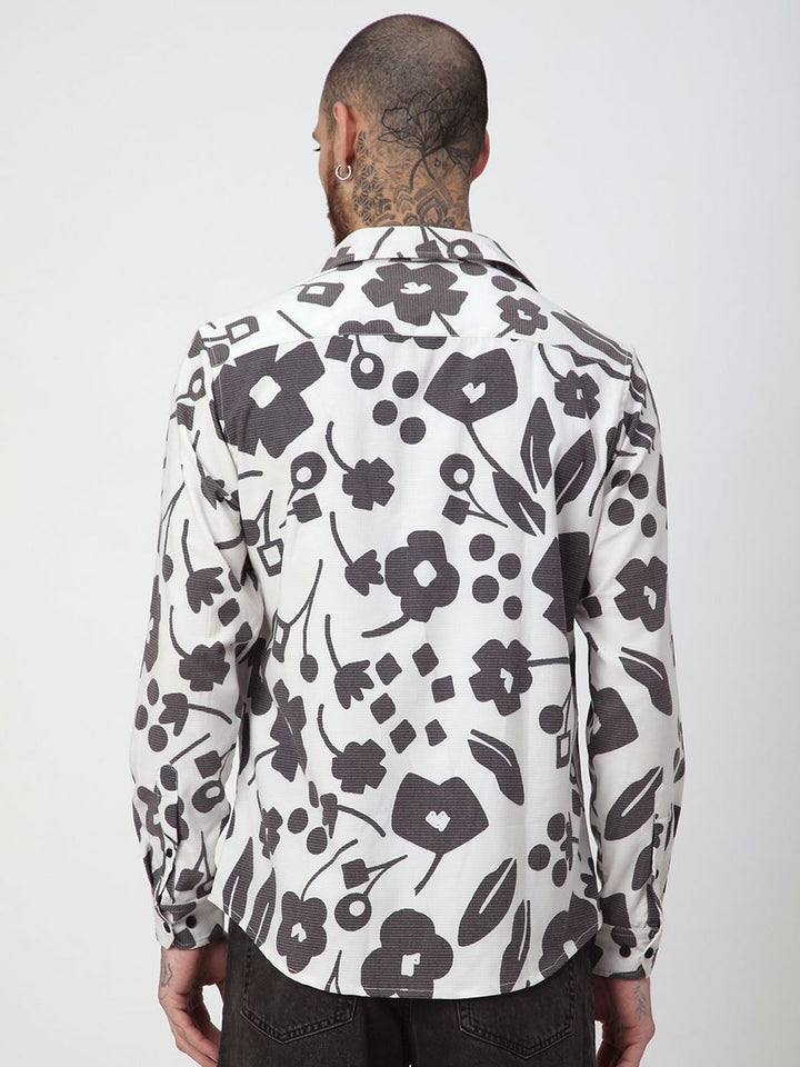 VASTRADO Men Classic Fit Spread Collar Floral Printed Casual Shirt