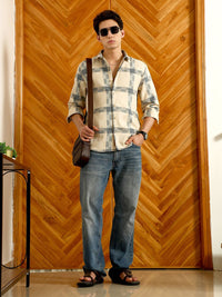 Campus Sutra Comfort Checked Spread Collar Casual Shirt