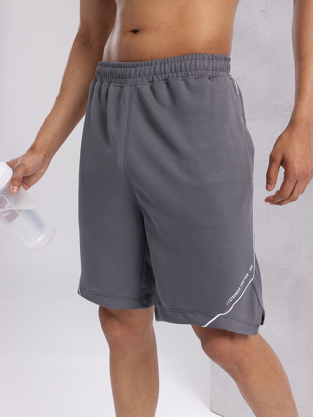 HRX by Hrithik Roshan Men Typography Print Detail Rapid-Dry Training Shorts