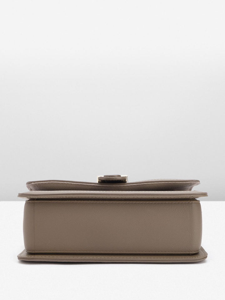Lino Perros Floral Textured Structured Satchel Bag