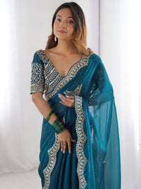 Saree mall Sequinned Organza Designer Sarees