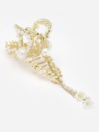 PANASH Women Pearls Embellished Claw Clip