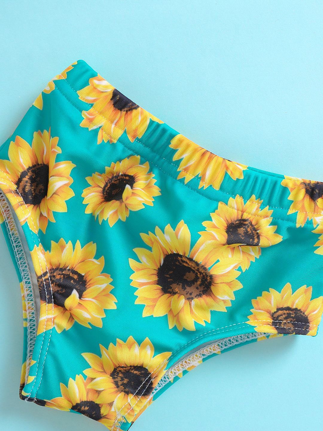 YK Infant Girls Floral Printed Top & Briefs Swim Set
