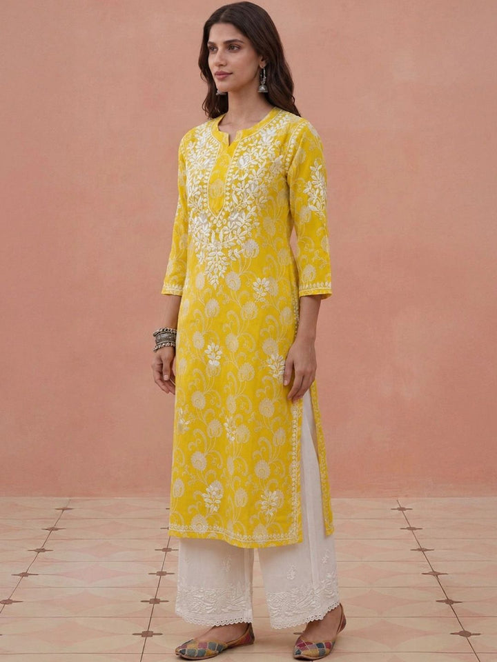 Rumah Wanita Chikankari Sulam Kurta Chikankari