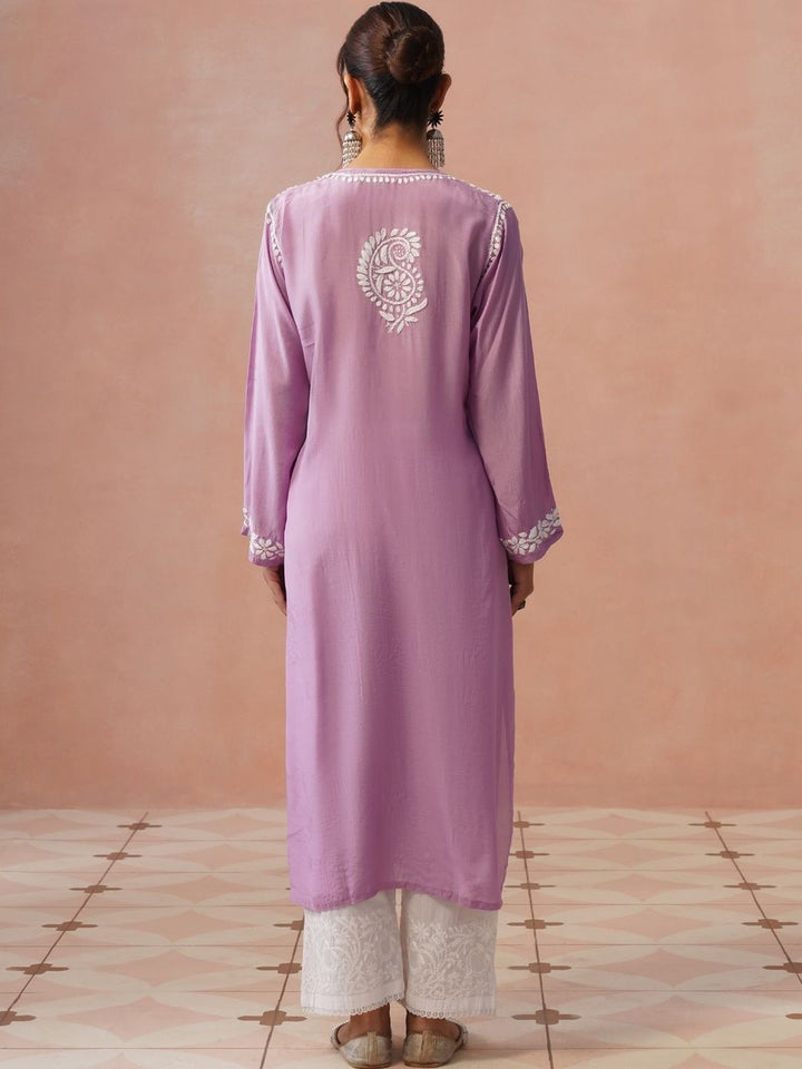 House of Chikankari Women Embroidered Chikankari White Romance Kurta