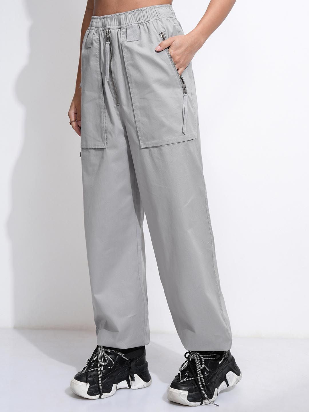 Tokyo Talkies Women Parachute Pant With Elastic Closures