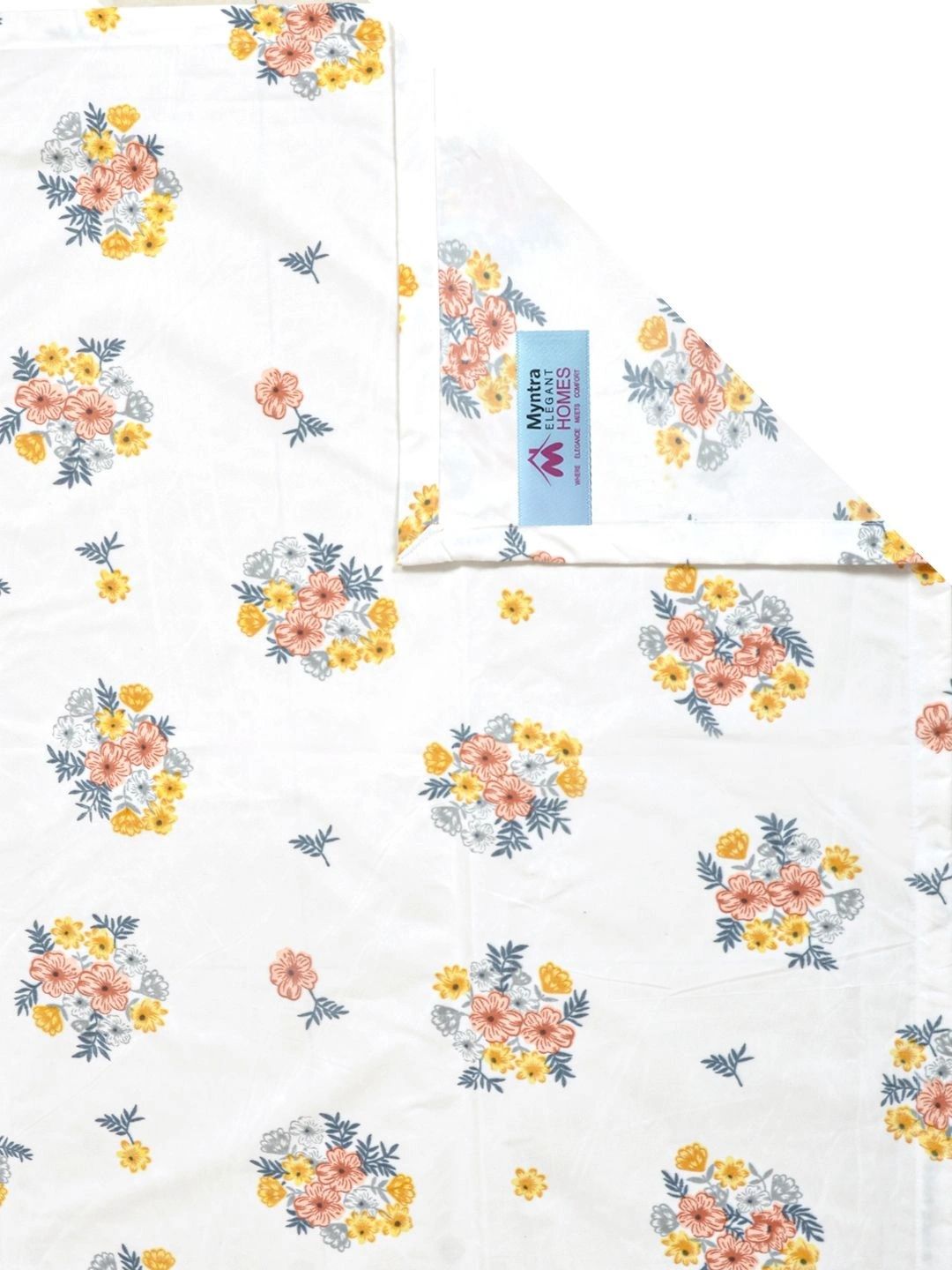 Myntra Elegant Homes Cream Floral 300 TC Cadar Katil Double King dengan 2 Sarung Bantal