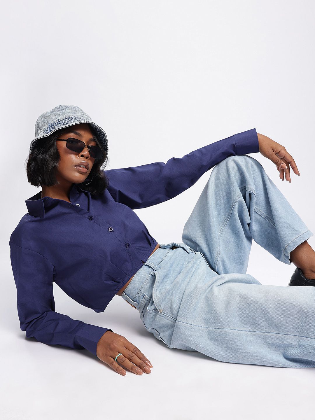 DressBerry Minimalist Majesty Boxy Crop Shirt