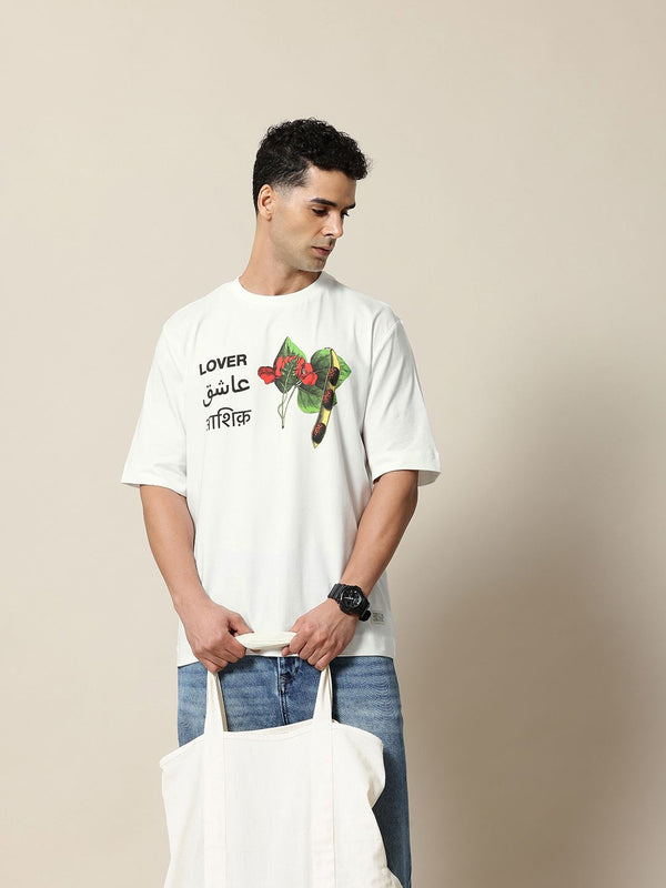 Mr Bowerbird Drop-Shoulder Sleeves Ashiq Print Oversized T-shirt