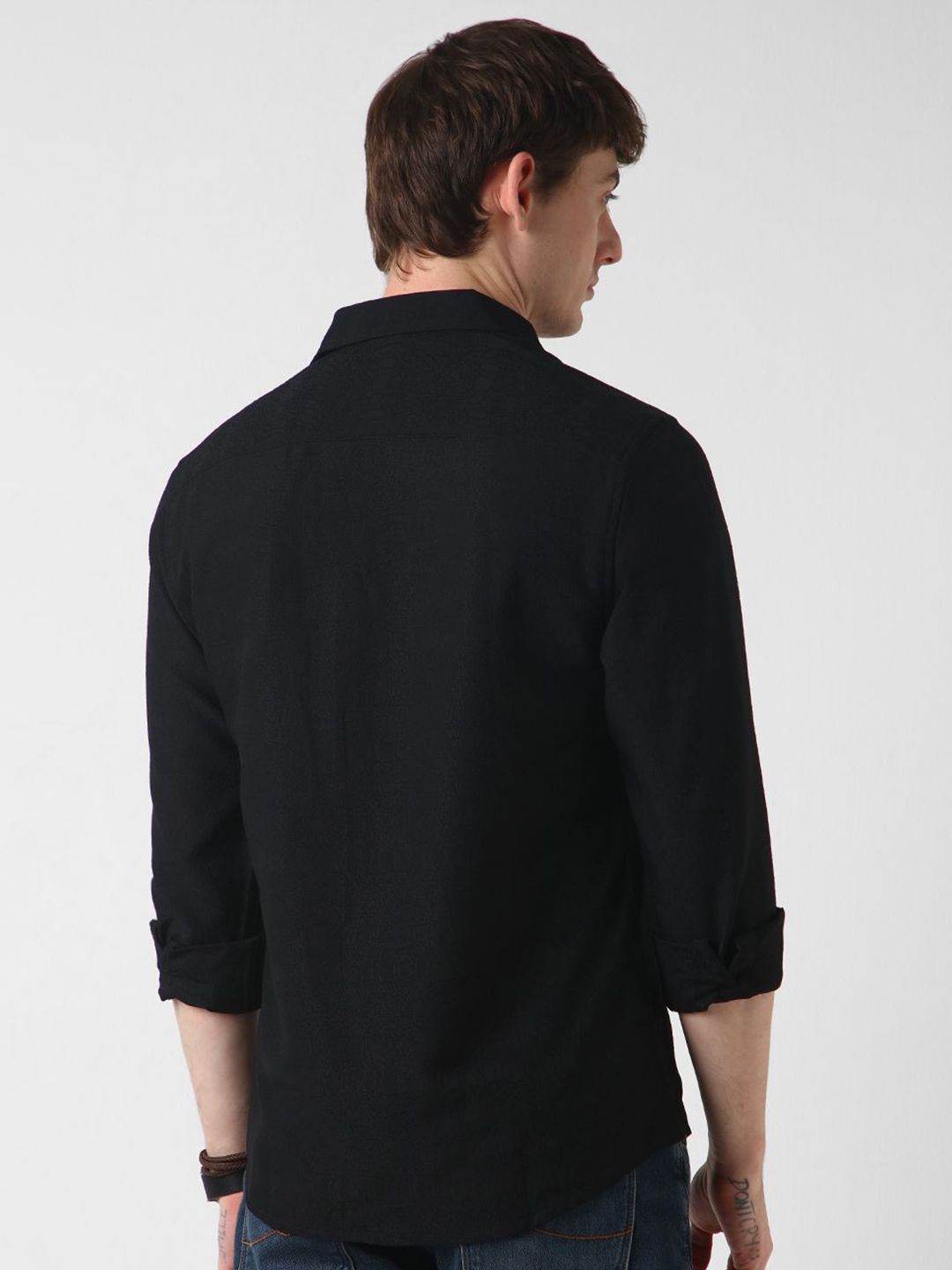 VASTRADO Men Classic Spread Collar Solid Casual Shirt