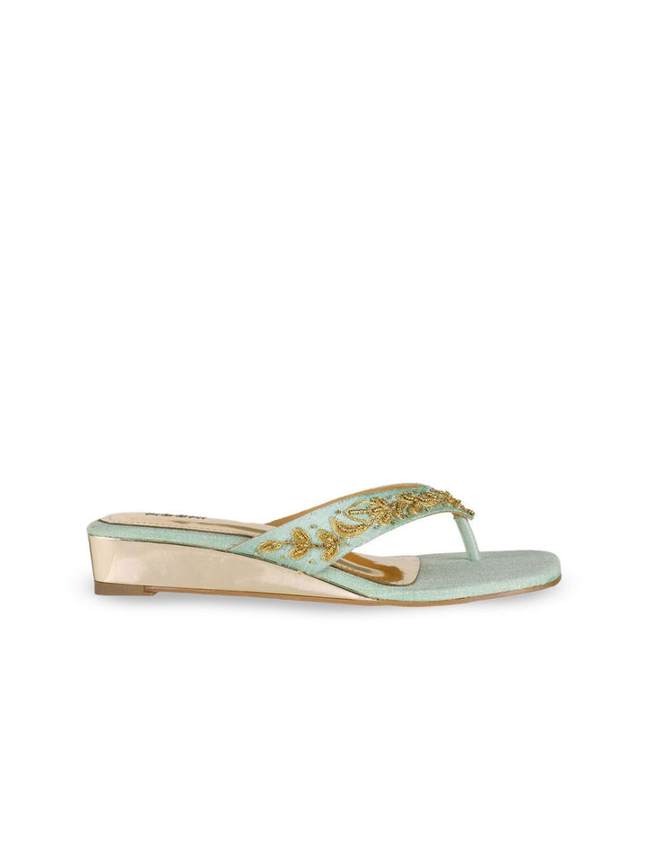 Mochi Women Embellished Suede Kitten Gladiators