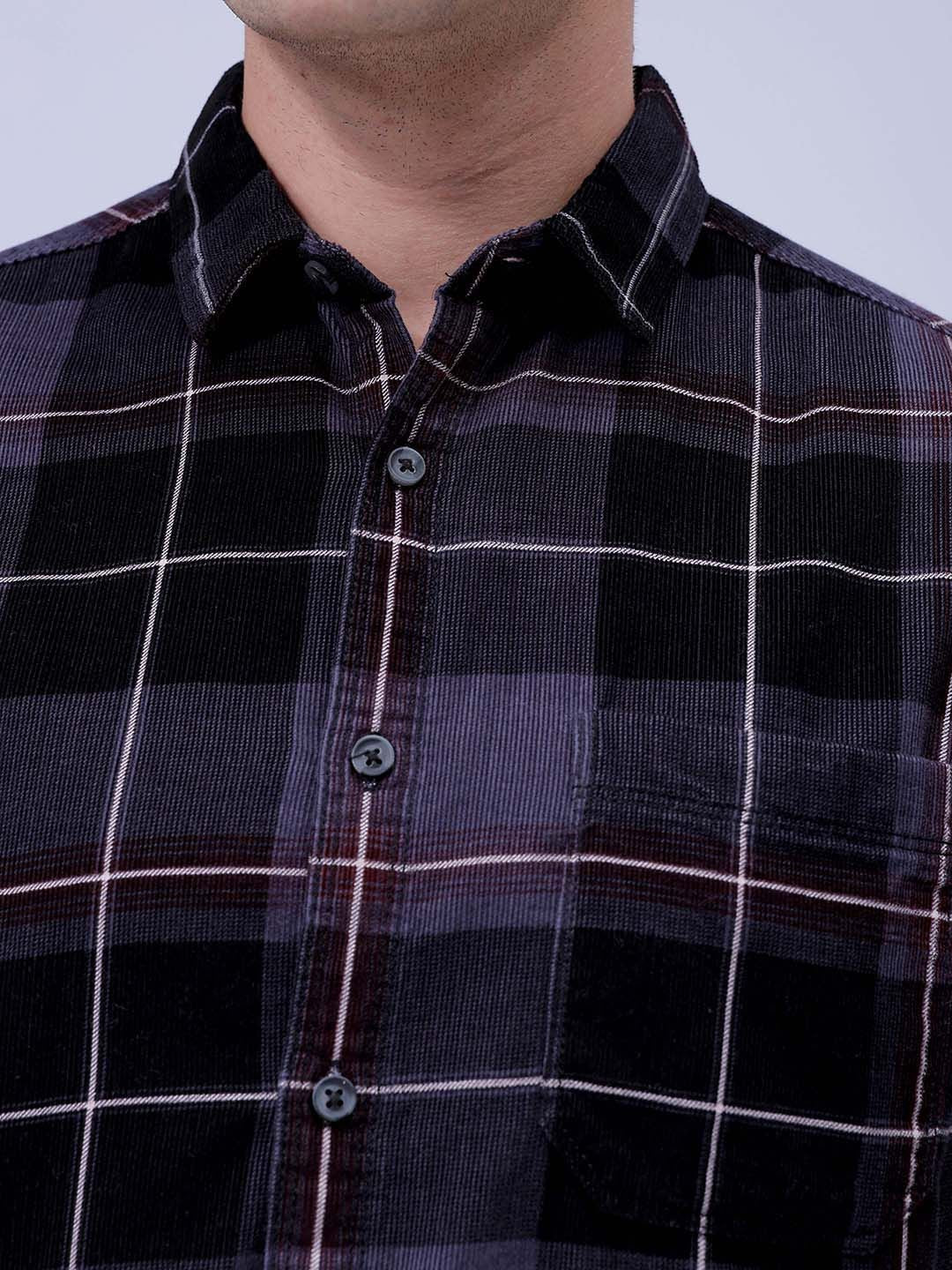 The Indian Garage Co Men Spread Collar Checked Casual Shirt