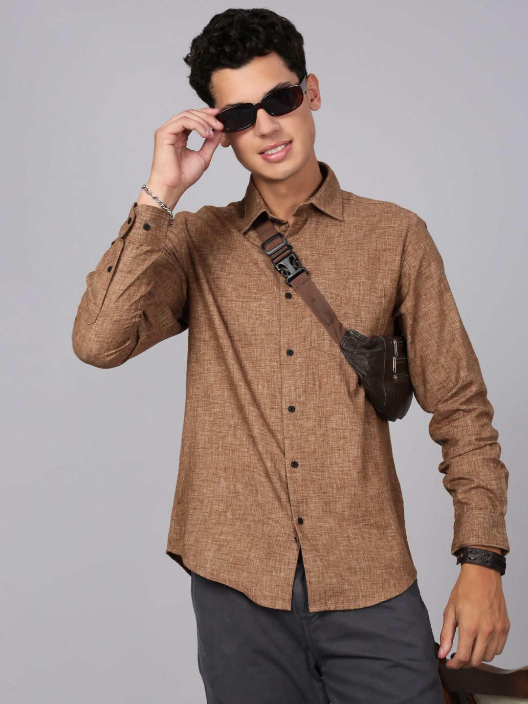 Bene Kleed Relaxed Fit Spread Collar Casual Shirt