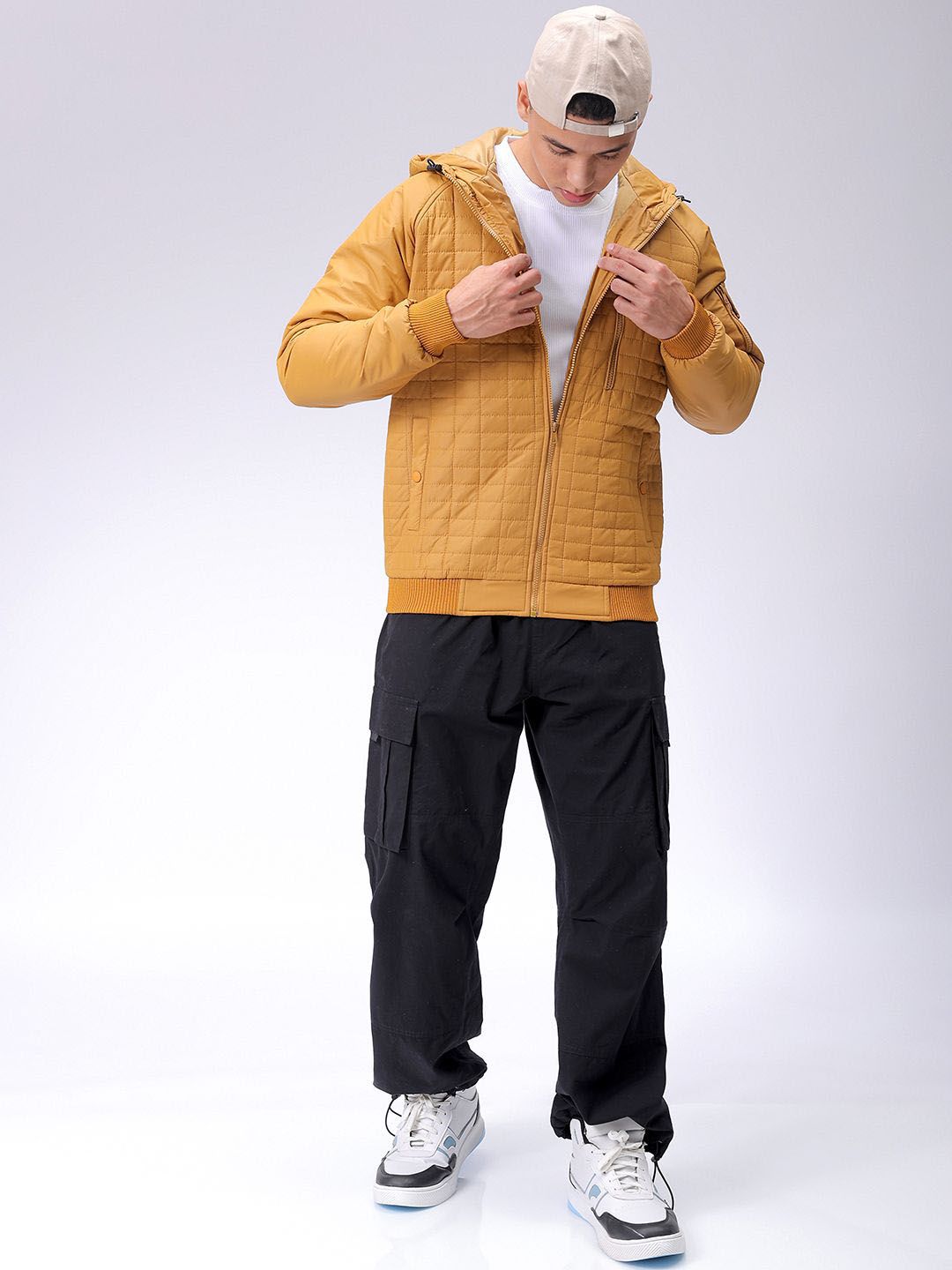 The Indian Garage Co Men Hooded Slim Fit Bomber Jacket