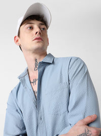 VASTRADO Men Classic Spread Collar Solid Slim Fit Casual Shirt