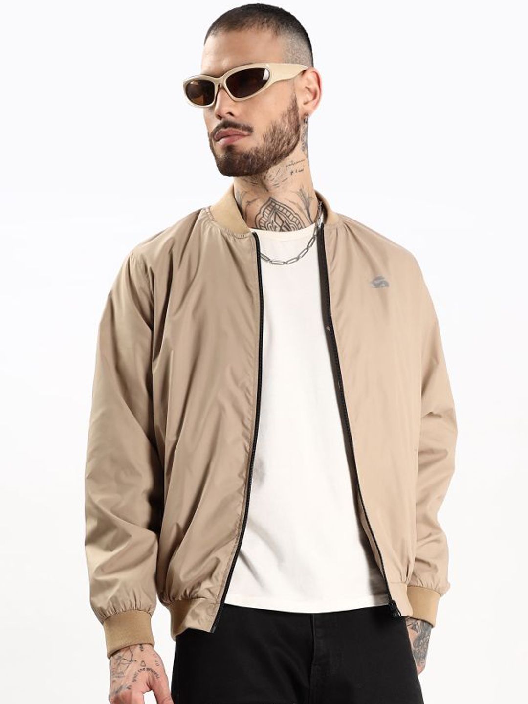ADRO Men Colourblocked Windcheater Bomber Jacket