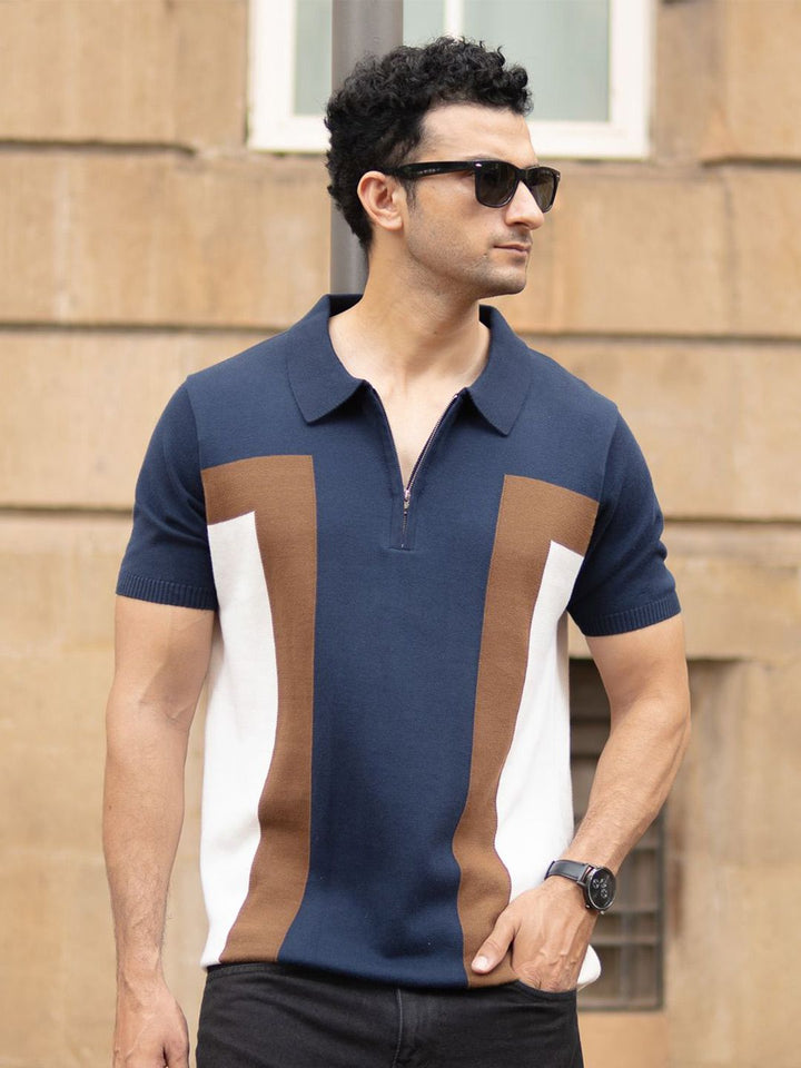 Powerlook Men Cotton Striped Polo T-Shirt