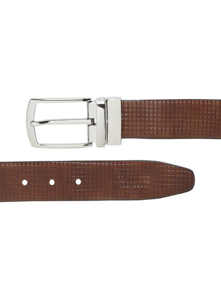 Teakwood Leathers Men Textured Leather Reversible Formal Belt