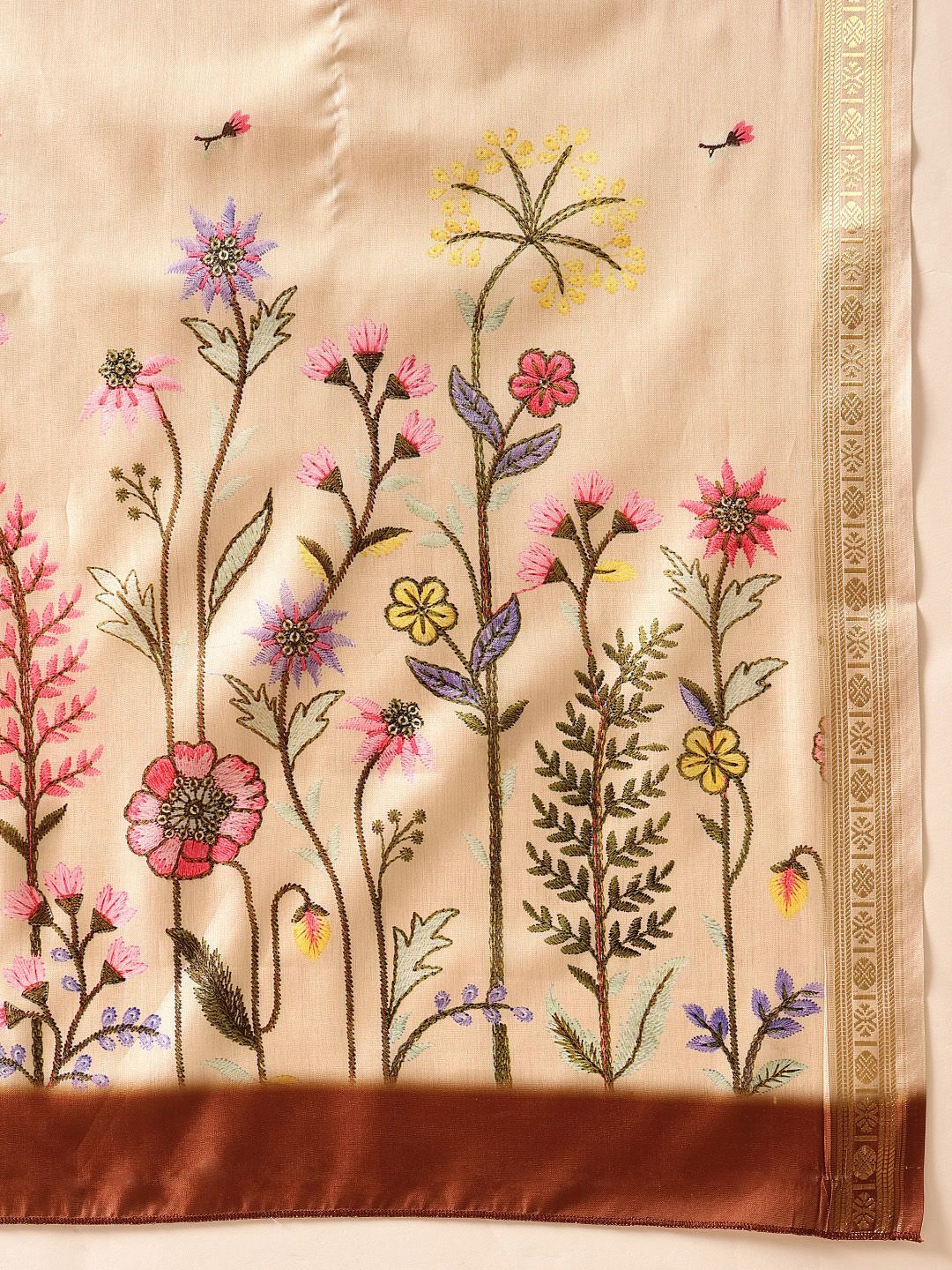 Silk Land Tussar Color Soft Silk Floral Digital Printed Saree