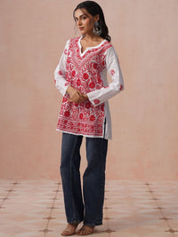 Rumah Wanita Chikankari Kurta Chikankari Sulaman Bunga