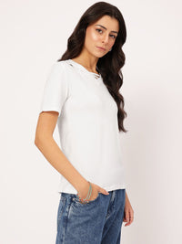 DressBerry Minimalist Muse Ring & Strap Detail Regular Top