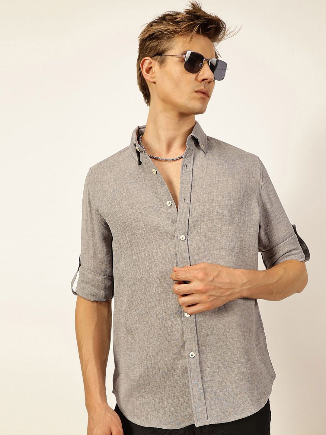 Thomas Scott Men Slim Fit Button-Down Collar Casual Shirt