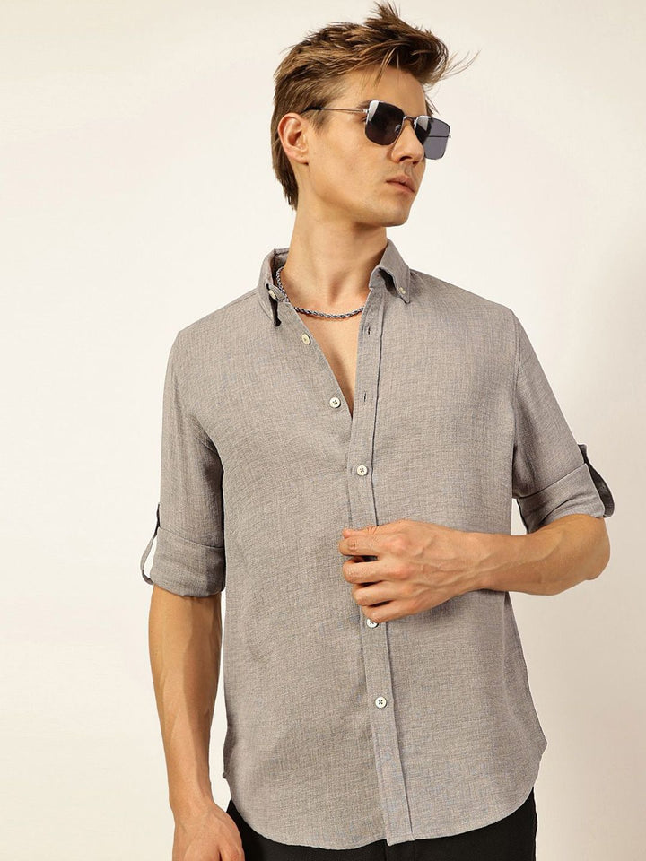 Thomas Scott Men Slim Fit Button-Down Collar Casual Shirt