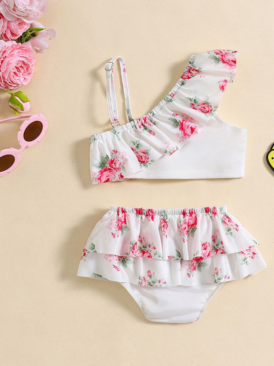 YK Girls Printed Swimset