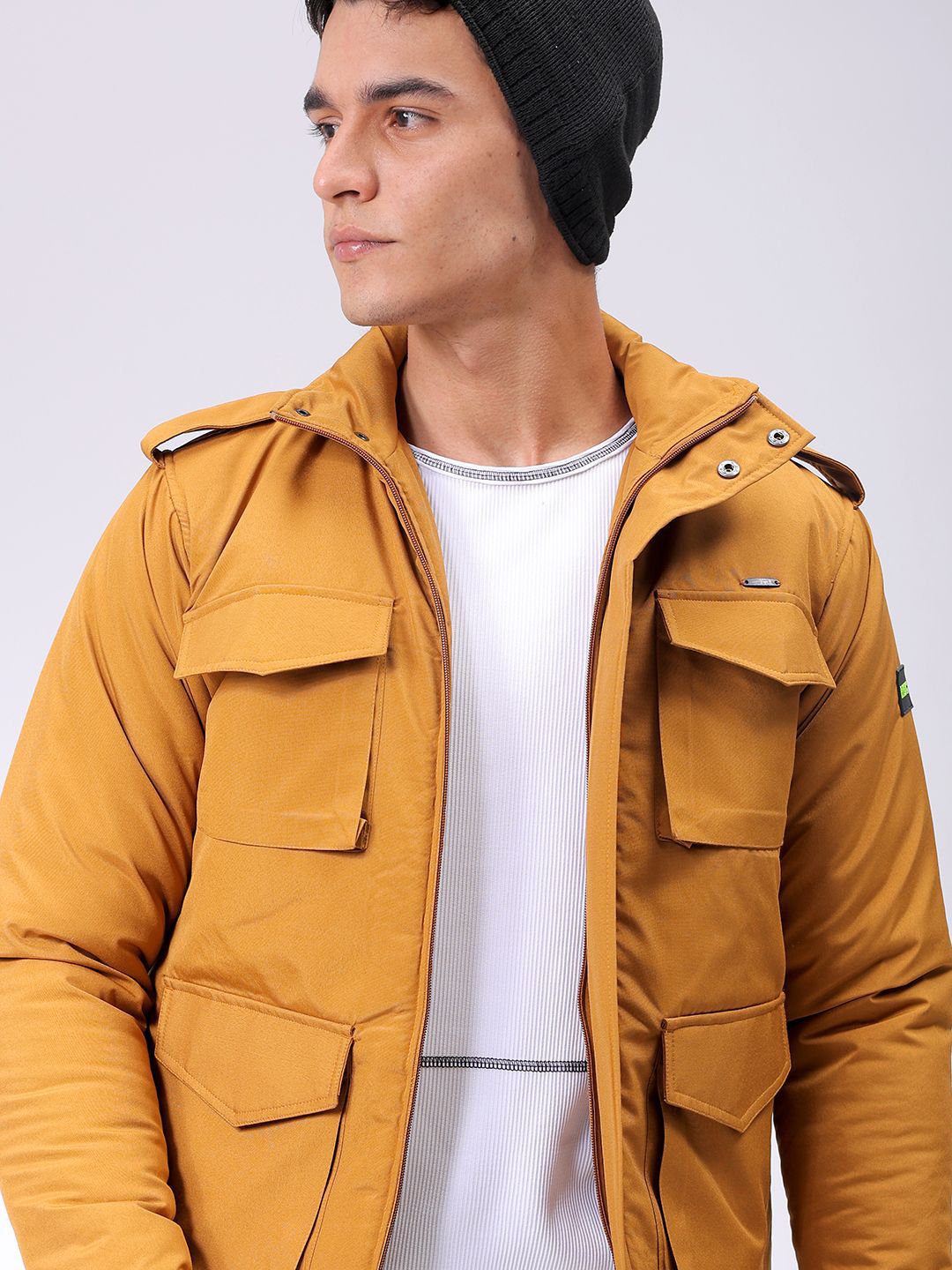 The Indian Garage Co Men Slim Fit Military Bomber Utility Jacket