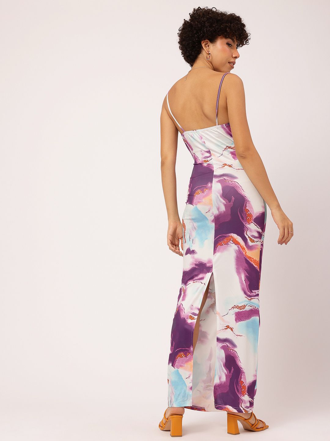 DressBerry Slit-Edge Chic Printed Bodycon Maxi Dress